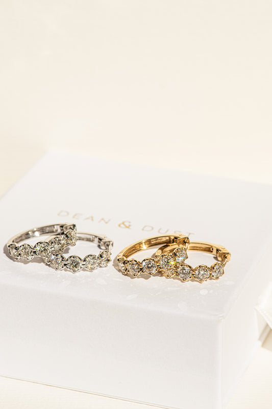 Diamond Crown Hoops