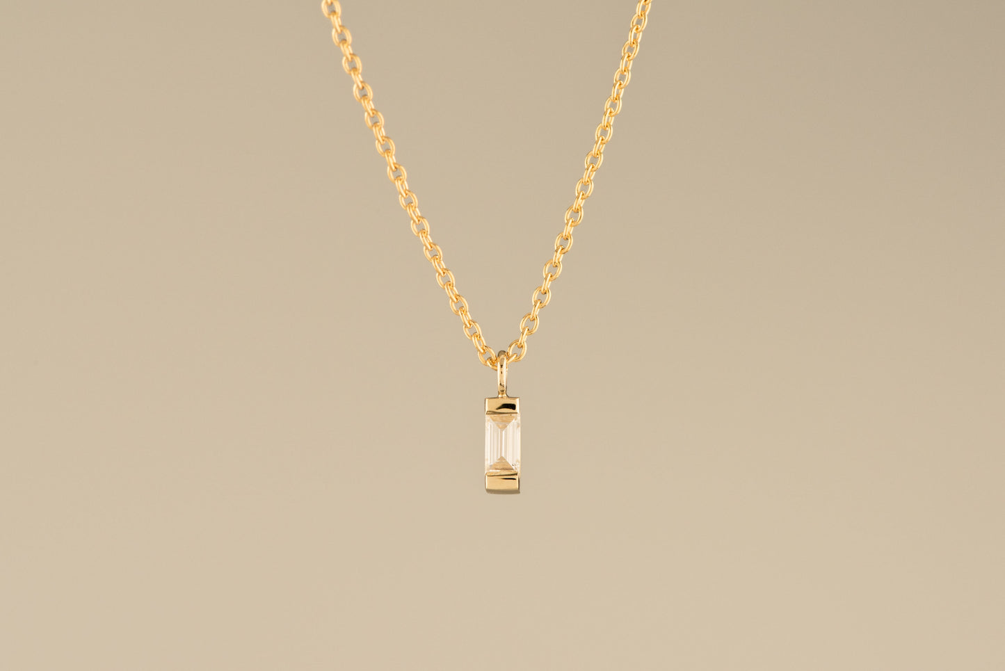 Baguette Diamond Vertical Necklace