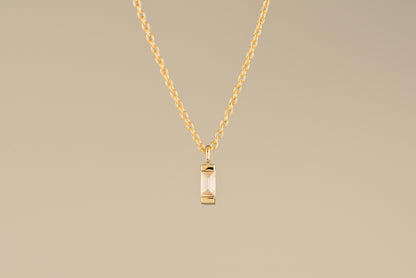 Baguette Diamond Vertical Necklace