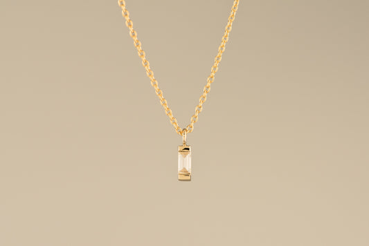 Baguette Diamond Vertical Necklace