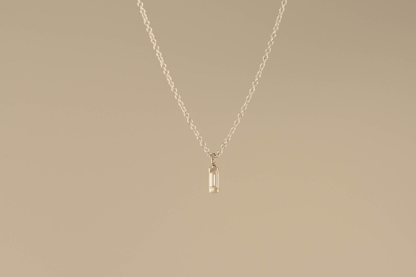 Baguette Diamond Vertical Necklace