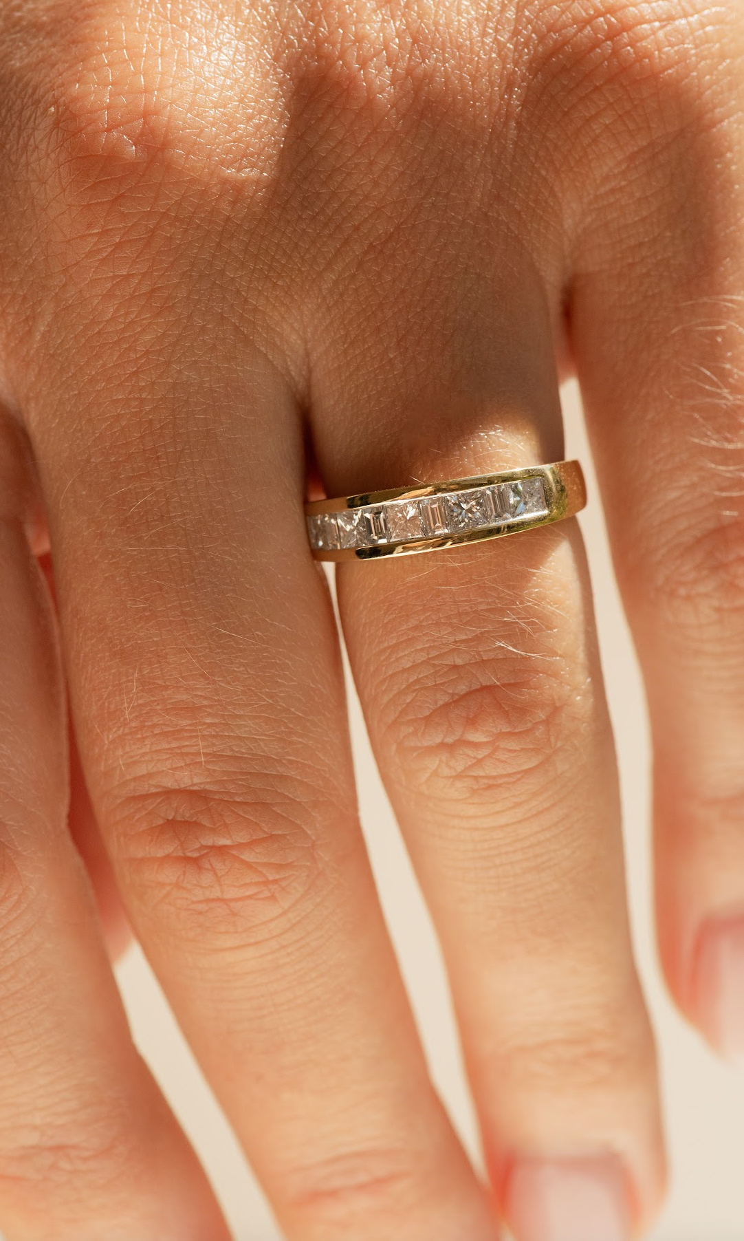 Baguette & Princess Cut Channel Set Diamond Ring