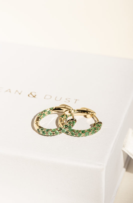 Pave Emerald Hoops