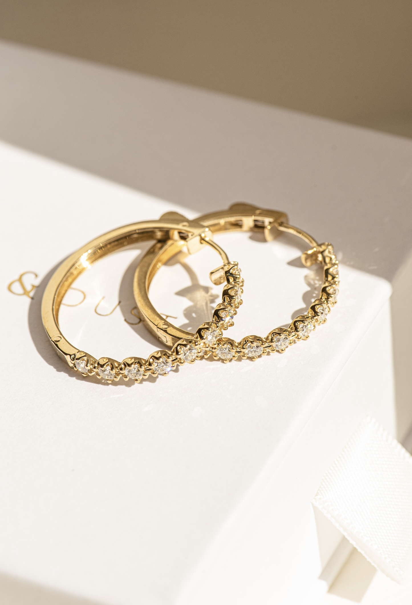 Grande Diamond Crown Hoops