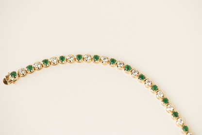 Emerald & Diamond Tennis Bracelet