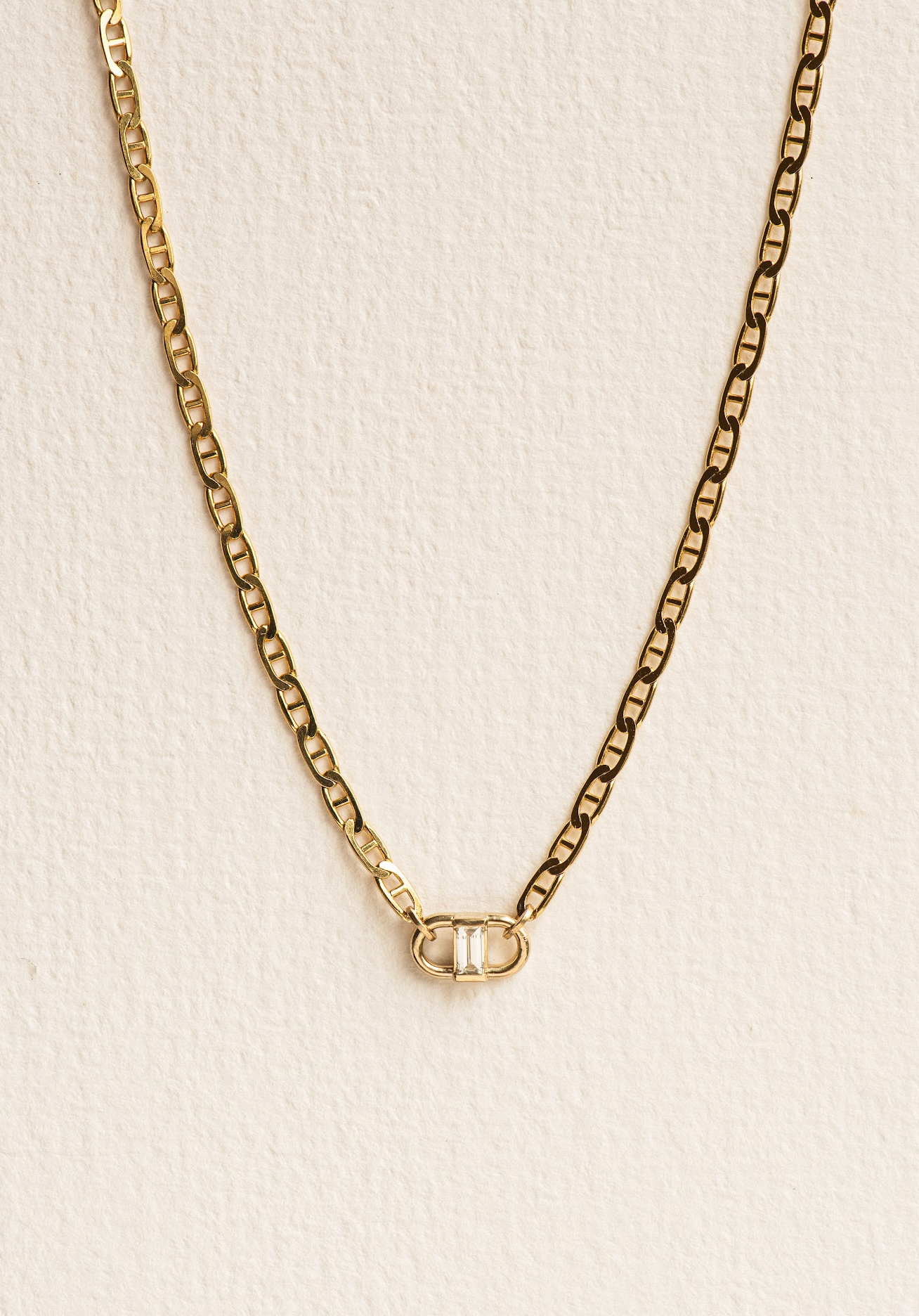 Signature Link with Baguette D Necklace