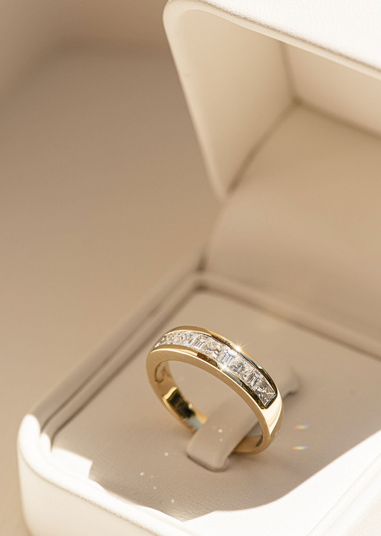 Baguette & Princess Cut Channel Set Diamond Ring