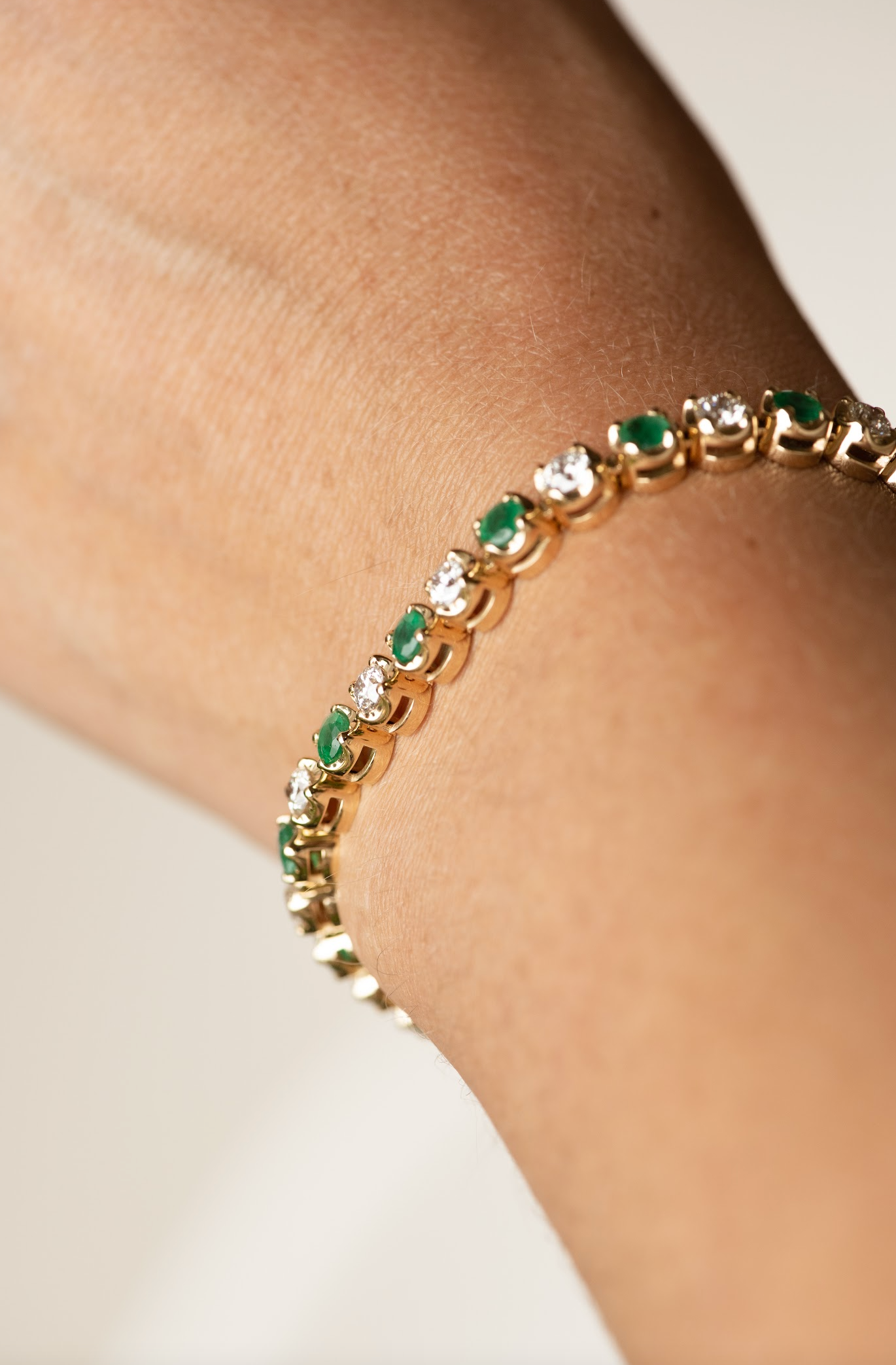 Emerald & Diamond Tennis Bracelet